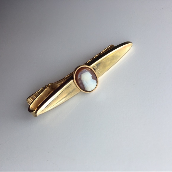 Vintage cameo tie bar / tie clip - Picture 5 of 5
